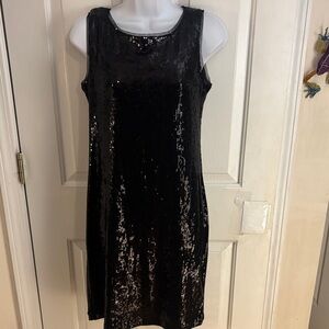 dressbarn Black Sequin Mini Dress